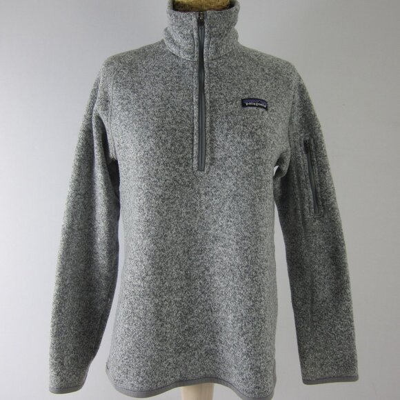 Patagonia Womens Medium Gray Heather LS Better Sweater 1/4-Zip Fleece Pullover - Picture 11 of 11
